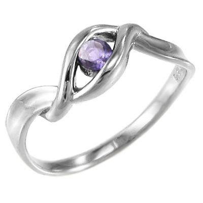 2月誕生石 リング Pt900 一粒石 アメシスト(紫水晶)の画像