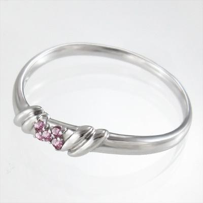 リング ファイブストーン ピンクトルマリン 10月誕生石 プラチナ900の画像
