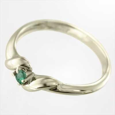 K10 エメラルド 5月の誕生石 リング 一粒石の画像