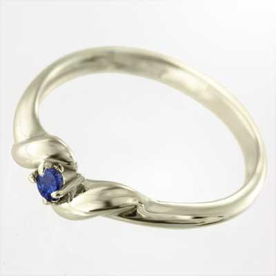 イエローゴールドk10 サファイア(青) 一粒石 リング 9月の誕生石の画像