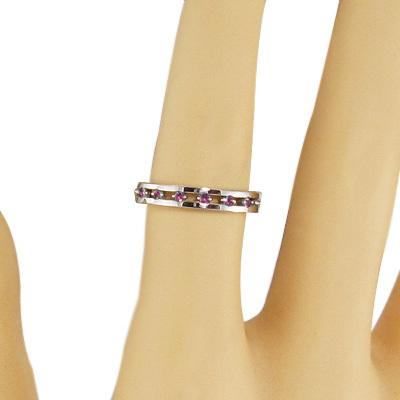 7月の誕生石 指輪 k10ホワイトゴールド ルビーの画像