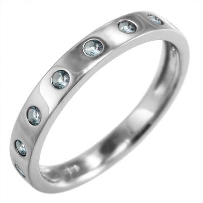 3月誕生石 k10ホワイトゴールド アクアマリン 指輪の画像