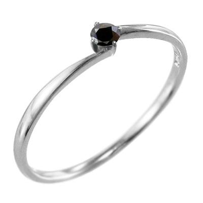 ブラックダイヤモンド(黒ダイヤ) 4月の誕生石 一粒石 白金（プラチナ）900 リングの画像