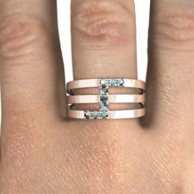 3月の誕生石 k10ピンクゴールド アクアマリン 指輪の画像