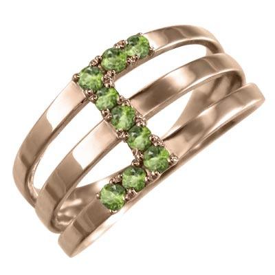 リング ペリドット 8月の誕生石 k10ピンクゴールドの画像