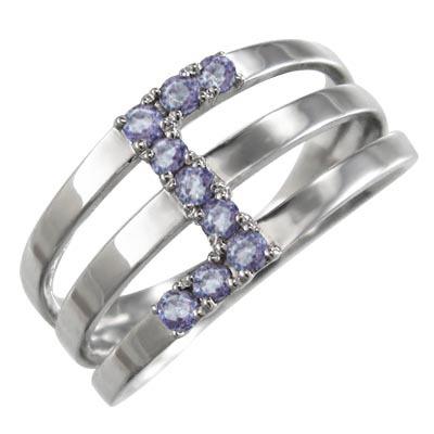 タンザナイト k10ホワイトゴールド リング 12月誕生石の画像