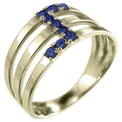 リング 9月の誕生石 k10イエローゴールド サファイア(青)の画像