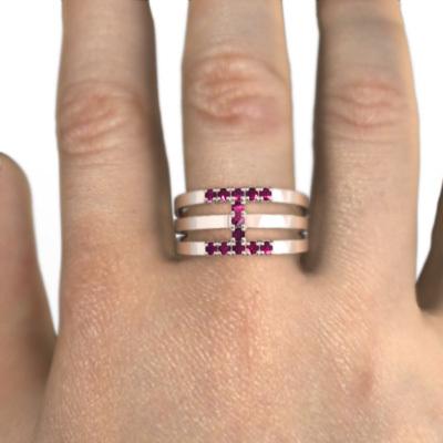 7月の誕生石 リング ルビー ピンクゴールドk10の画像