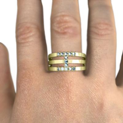 3月誕生石 指輪 10金イエローゴールド アクアマリンの画像