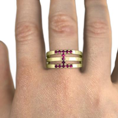 ルビー 10金イエローゴールド 7月の誕生石 リングの画像