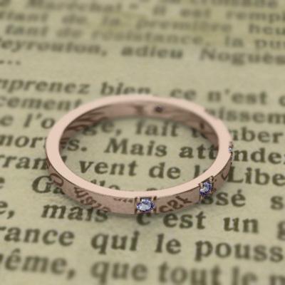 リング タンザナイト スレンダー ファイブストーン 12月の誕生石 k18ピンクゴールドの画像