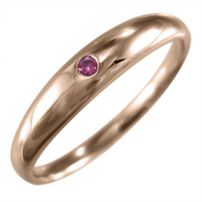 7月の誕生石 ルビー ピンクゴールドk10 一粒石