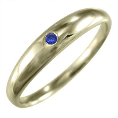 9月の誕生石 一粒石 リング k10イエローゴールド ブルーサファイアの画像