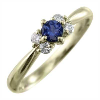 9月の誕生石 k10 ファイブストーン サファイア リングの画像