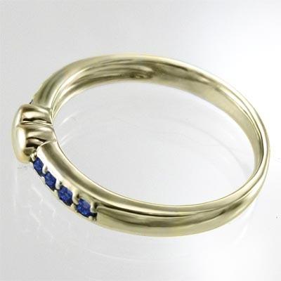 サファイア リング 9月の誕生石 ハート k10の画像