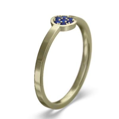 10金イエローゴールド リング 9月の誕生石 サファイア(青)の画像