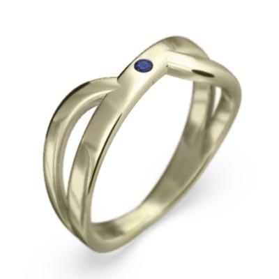 9月の誕生石 リング 一粒石 K10 サファイアの画像