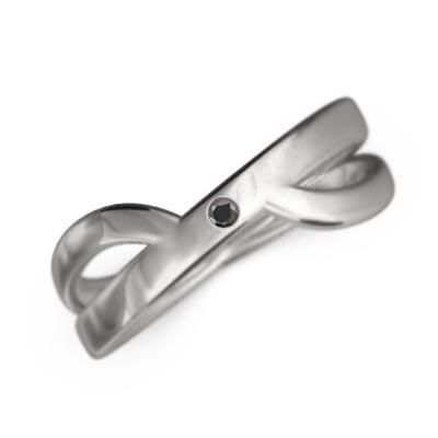 新しいエルメス 4月誕生石 ブラックダイヤ 指輪 K18ホワイトゴールド 18金ホワイトゴールド ブラックダイア リング メンズアクセサリー