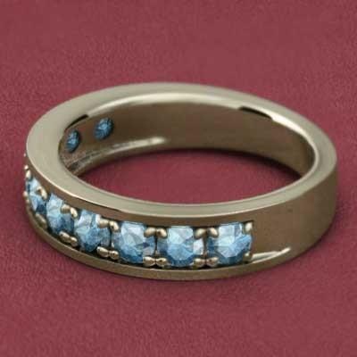 11月の誕生石 リング ハーフエタニティリング ブルートパーズ(青) k10イエローゴールドの画像