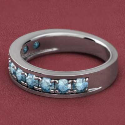 リング ハーフエタニティリング ブルートパーズ(青) 11月誕生石 Pt900の画像