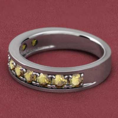 白金（プラチナ）900 指輪 (黄水晶)シトリン ハーフエタニティリング 11月の誕生石の画像