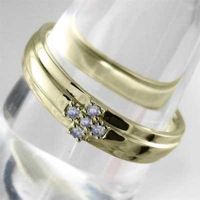 タンザナイト ファイブストーン リング クロス k10 12月誕生石の画像