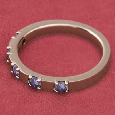 アメシスト(紫水晶) リング k10ピンクゴールド 2月誕生石 ファイブストーンの画像
