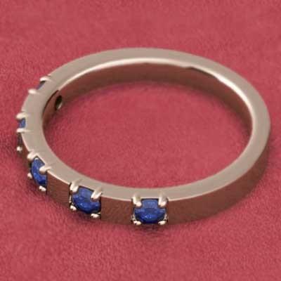 リング ファイブストーン 10金ピンクゴールド 9月の誕生石 サファイヤの画像