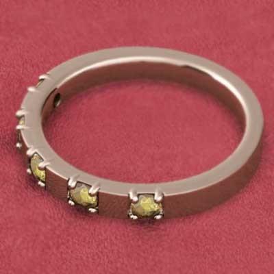 リング 11月の誕生石 シトリントパーズ ファイブストーン ピンクゴールドk10の画像