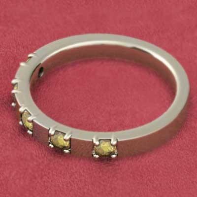 ファイブストーン 指輪 10金イエローゴールド (黄水晶)シトリン 11月誕生石の画像
