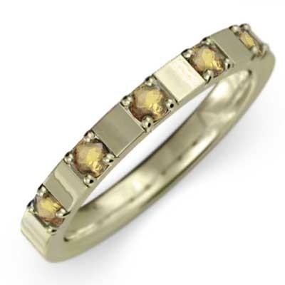 ファイブストーン 指輪 10金イエローゴールド (黄水晶)シトリン 11月誕生石の画像