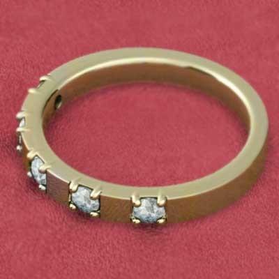 指輪 ファイブストーン アクアマリン 3月の誕生石 18金イエローゴールドの画像