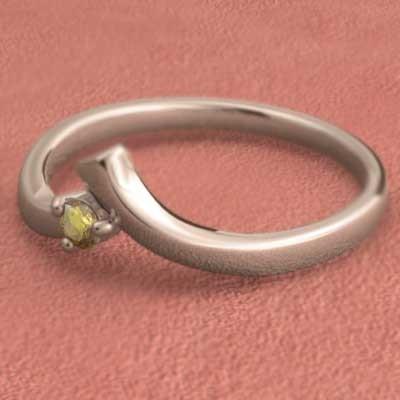 一粒石 リング k10ピンクゴールド シトリン(黄水晶) 11月誕生石の画像
