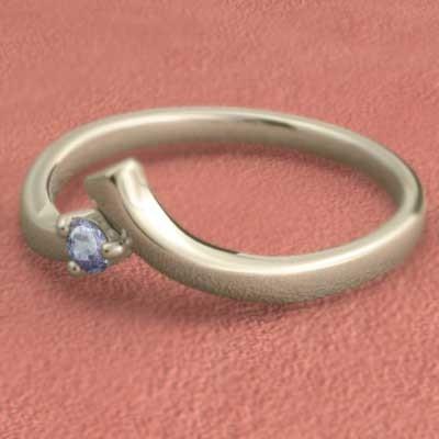 タンザナイト 一粒石 K10 12月の誕生石 リングの画像