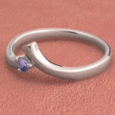アメシスト(紫水晶) 一粒石 2月の誕生石 リング 白金（プラチナ）900の画像