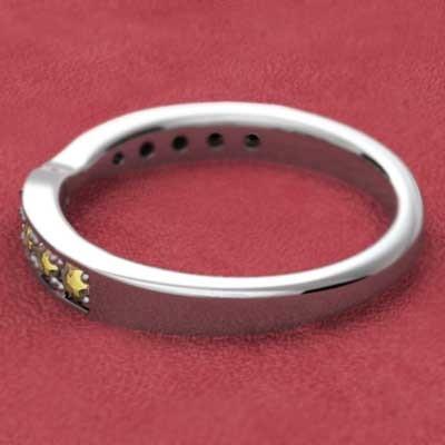 11月の誕生石 シトリン(黄水晶) k10ホワイトゴールド リングの画像
