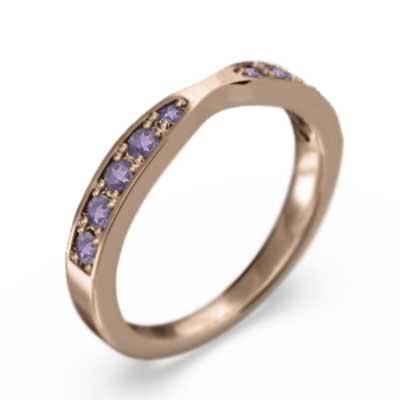アメシスト(紫水晶) 18金ピンクゴールド リング 2月誕生石の画像