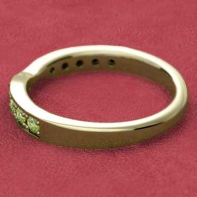 リング 8月の誕生石 ペリドット イエローゴールドk18の画像