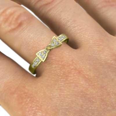 指輪 1粒 石 リボン ギフト (黄水晶)シトリン 天然ダイヤモンド 11月