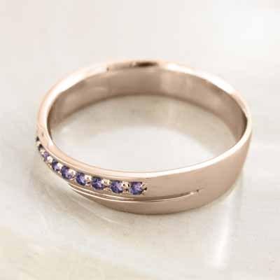 k10ピンクゴールド 2月誕生石 アメシスト(紫水晶) リングの画像