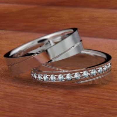 ペアリング k10ホワイトゴールド アクアマリン リング 3月の誕生石_2