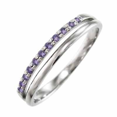 k10ホワイトゴールド 指輪 アメシスト