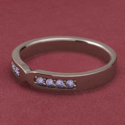 2月の誕生石 18金ピンクゴールド アメジスト(紫水晶) リングの画像