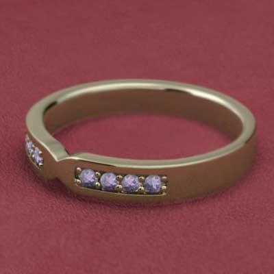 18金イエローゴールド リング アメジスト(紫水晶) 2月誕生石の画像
