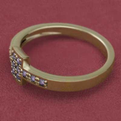 アメジスト(紫水晶) 18金イエローゴールド 2月の誕生石 リングの画像