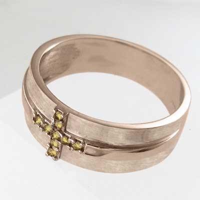 指輪 k10ピンクゴールド ワイド シトリン クロス 11月の誕生石_2