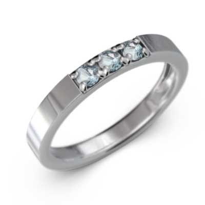 3月誕生石 リング k10ホワイトゴールド スリーストーン アクアマリンの画像
