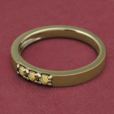 18金イエローゴールド 11月誕生石 スリーストーン (黄水晶)シトリン 指輪の画像
