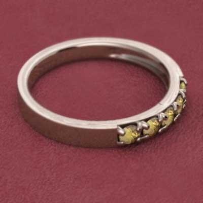 ハーフエタニティリング k10ピンクゴールド 指輪 11月の誕生石 エタニティ (黄水晶)シトリンの画像