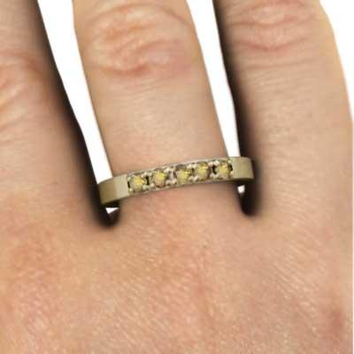 (黄水晶)シトリン 10金イエローゴールド ハーフエタニティリング 指輪 11月の誕生石 エタニティの画像